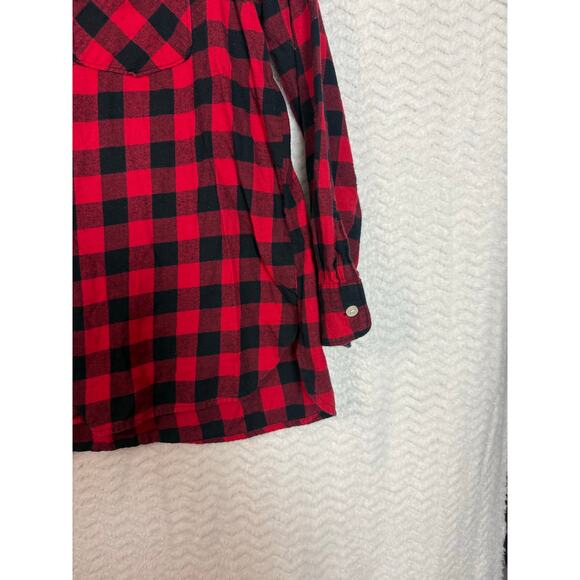 Old Navy the classic shirt Button up red and black plaid Size XL - Picture 3 of 6
